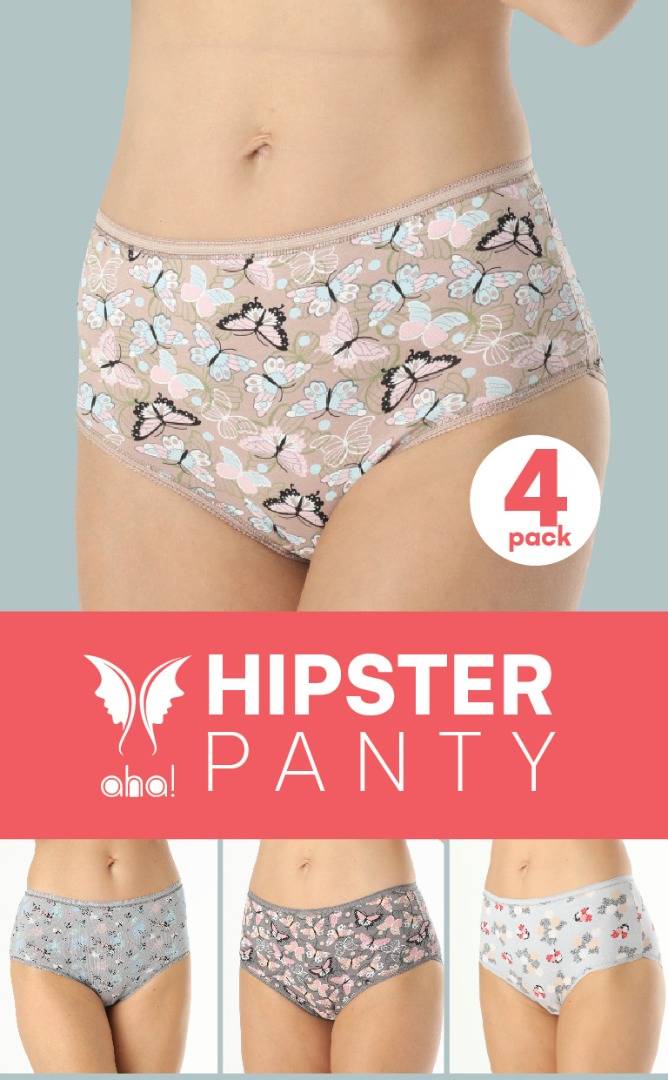 AHA 4_Piece Cotton Briefs/Hipster Panties