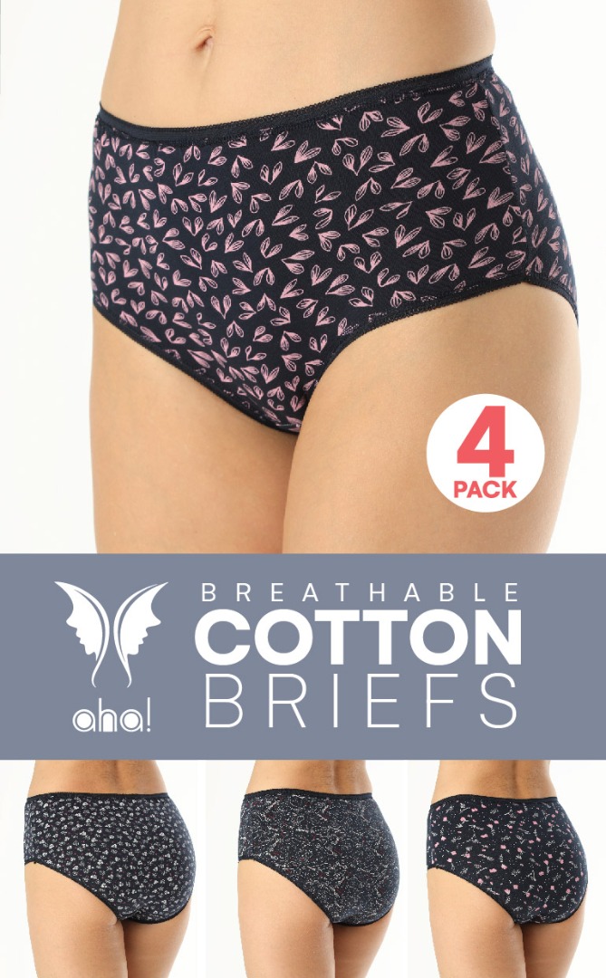 AHA 4_Piece Cotton Briefs/Hipster Panties
